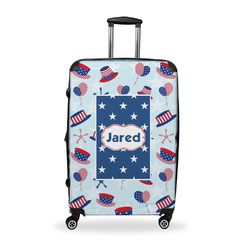 Patriotic Celebration Suitcase - 28" Large - Checked w/ Name or Text