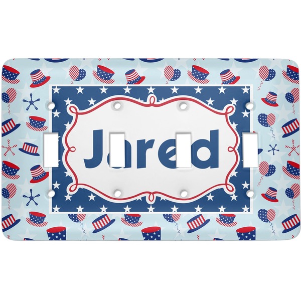 Custom Patriotic Celebration Light Switch Cover (4 Toggle Plate)