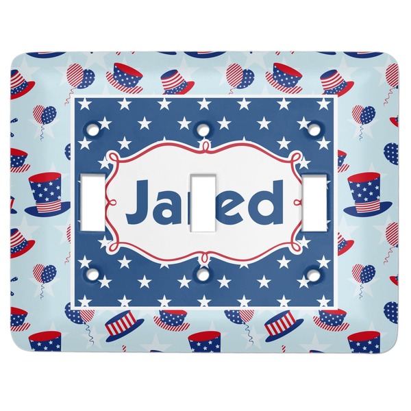 Custom Patriotic Celebration Light Switch Cover (3 Toggle Plate)