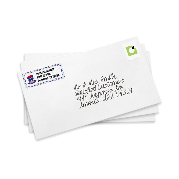 Patriotic Celebration Mailing Label on Envelopes