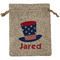 Patriotic Celebration Medium Burlap Gift Bag - Front (Personalized)