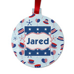 Patriotic Celebration Metal Ball Ornament - Double Sided w/ Name or Text