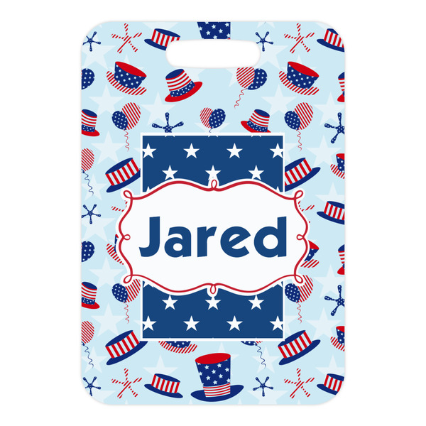 Patriotic Celebration Metal Luggage Tag - Front Without Strap