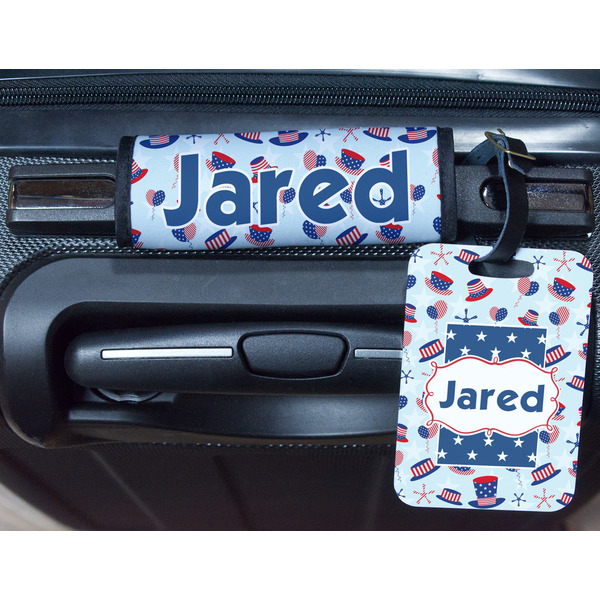 Patriotic Celebration Metal Luggage Tag & Handle Wrap - In Context