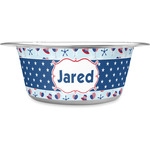 Patriotic Celebration Stainless Steel Dog Bowl (Personalized)