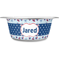 Patriotic Celebration Stainless Steel Dog Bowl (Personalized)