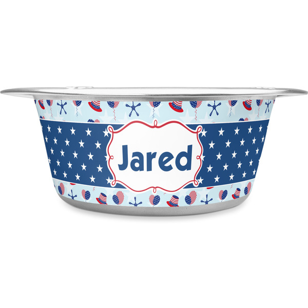 Custom Patriotic Celebration Stainless Steel Dog Bowl - Small (Personalized)