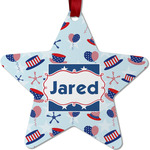 Patriotic Celebration Metal Star Ornament - Double Sided w/ Name or Text