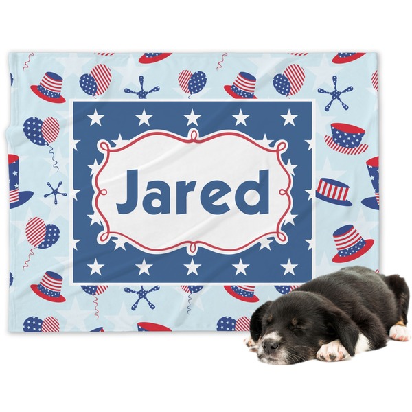 Custom Patriotic Celebration Dog Blanket (Personalized)