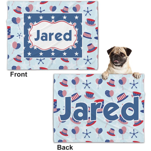 Patriotic Celebration Microfleece Dog Blanket - Regular - Front & Back