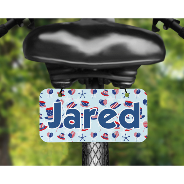 Patriotic Celebration Mini License Plate on Bicycle - LIFESTYLE Two holes