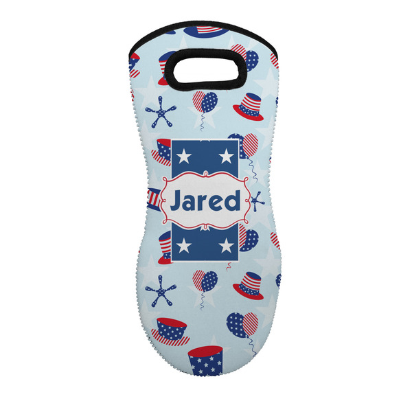 Custom Patriotic Celebration Neoprene Oven Mitt w/ Name or Text