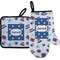 Patriotic Celebration Oven Mitt & Pot Holder Set w/ Name or Text