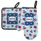 Patriotic Celebration Left Oven Mitt & Pot Holder Set w/ Name or Text