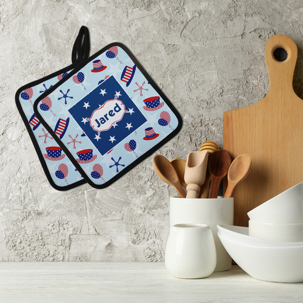 Patriotic Celebration Neoprene Pot Holder - Set of 2  LIFESTYLE