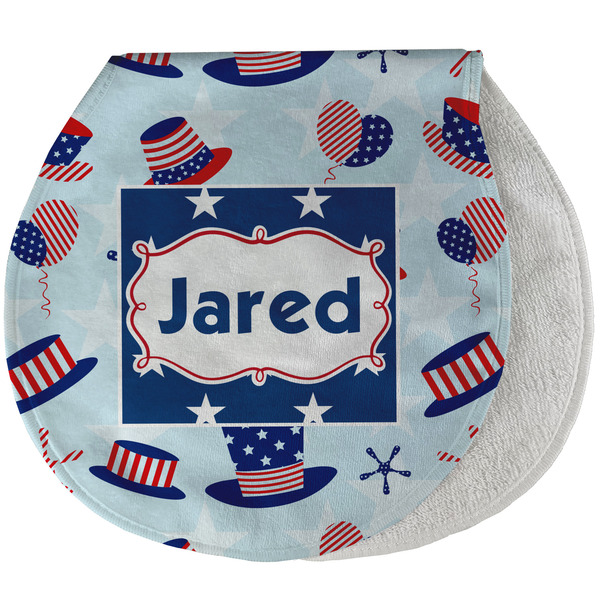 Custom Patriotic Celebration Burp Pad - Velour w/ Name or Text