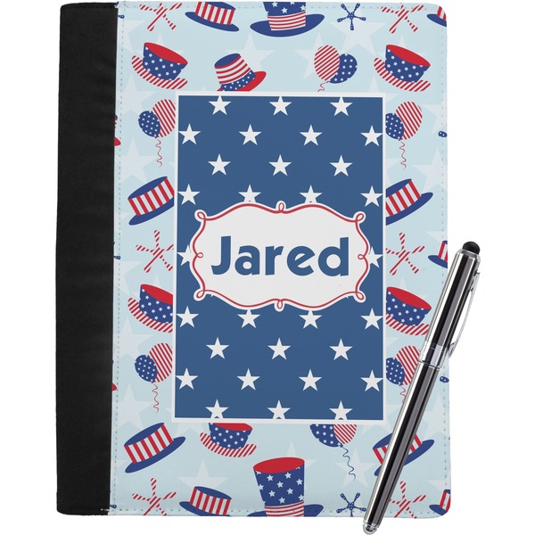 Custom Patriotic Celebration Notebook Padfolio - Large w/ Name or Text