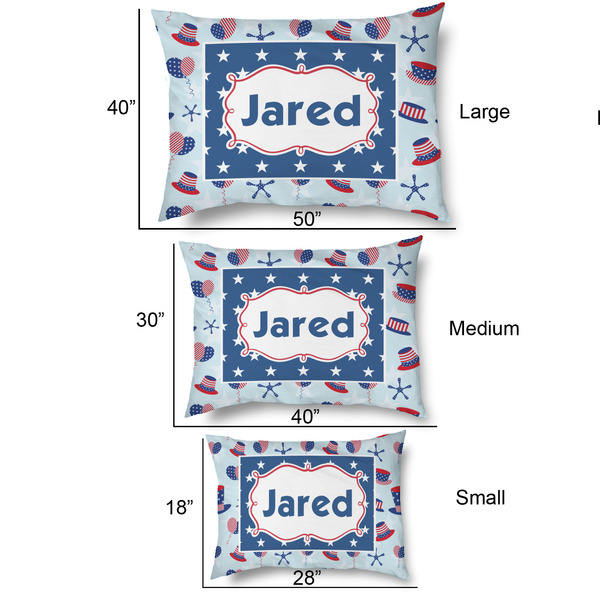 Patriotic Celebration Outdoor Dog Beds - SIZE CHART