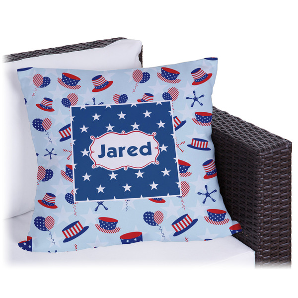 Custom Patriotic Celebration Outdoor Pillow - 18" (Personalized)