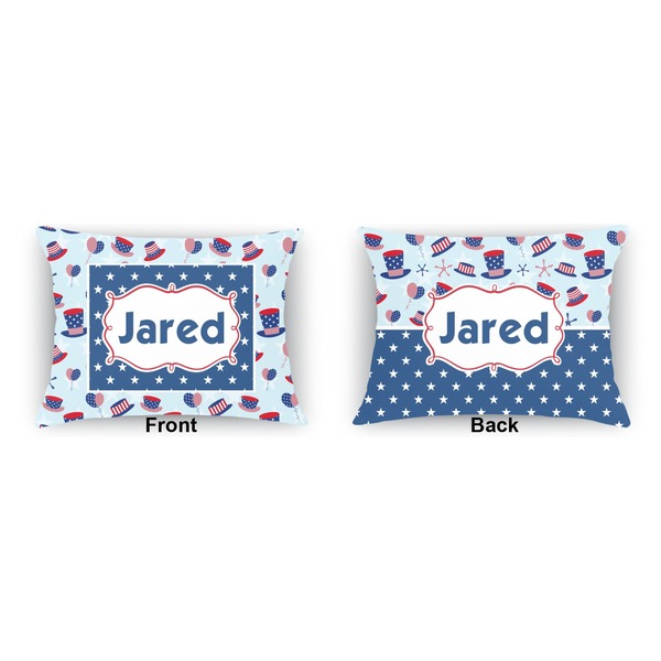 Patriotic Celebration Outdoor Rectangular Throw Pillow (Front and Back)