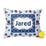 Patriotic Celebration Outdoor Throw Pillow (Rectangular) (Personalized)