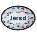 Patriotic Celebration Iron On Oval Patch w/ Name or Text