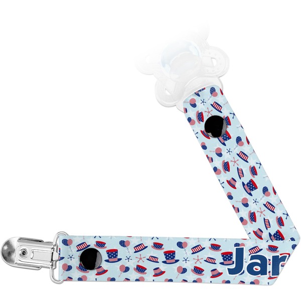 Custom Patriotic Celebration Pacifier Clip (Personalized)