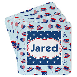 Patriotic Celebration Paper Coasters w/ Name or Text
