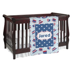 Patriotic Celebration Baby Blanket (Single Sided) (Personalized)
