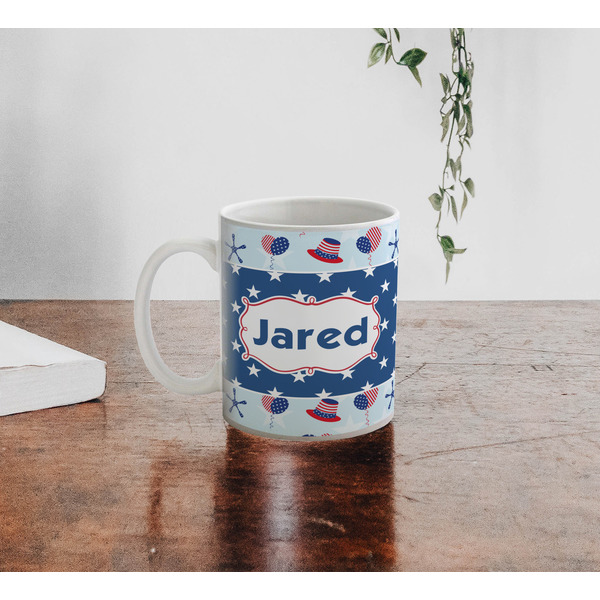 Patriotic Celebration Personalized Coffee Mug - Lifestyle