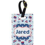 Patriotic Celebration Plastic Luggage Tag - Rectangular w/ Name or Text