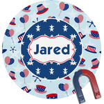 Patriotic Celebration Round Fridge Magnet (Personalized)