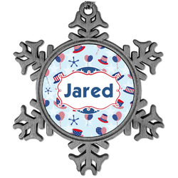 Patriotic Celebration Vintage Snowflake Ornament (Personalized)