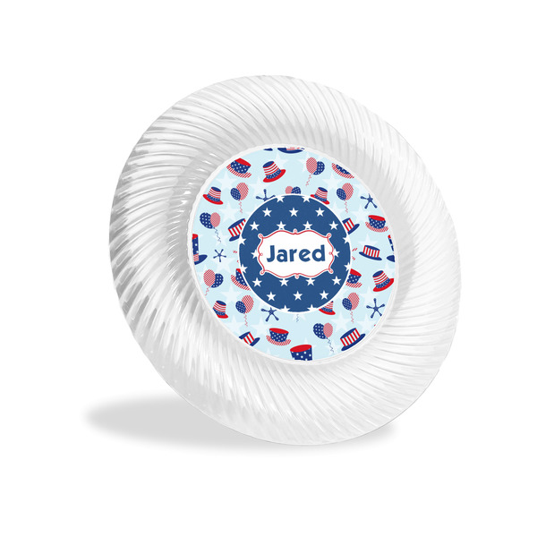 Custom Patriotic Celebration Plastic Party Appetizer & Dessert Plates - 6" (Personalized)