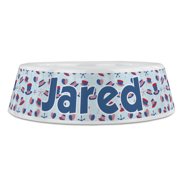 Patriotic Celebration Plastic Pet Bowls - Large - FRONT