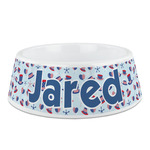 Patriotic Celebration Plastic Dog Bowl (Personalized)