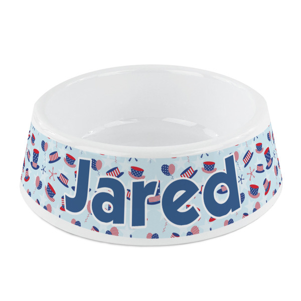 Custom Patriotic Celebration Plastic Dog Bowl - Small (Personalized)