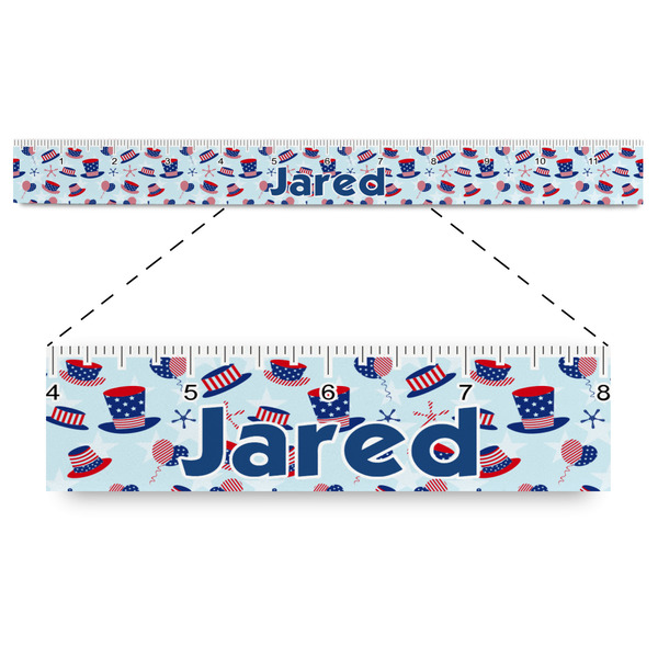 Custom Patriotic Celebration Plastic Ruler - 12" (Personalized)