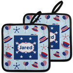 Patriotic Celebration Pot Holders - Set of 2 w/ Name or Text