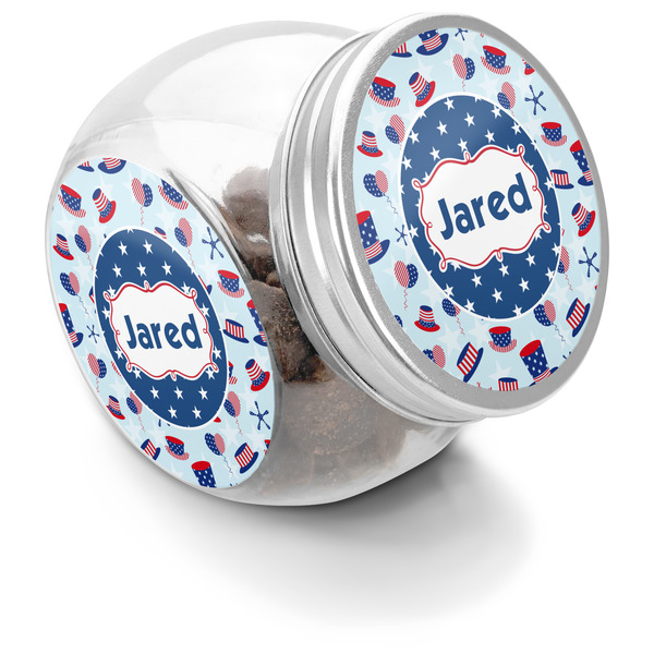 Custom Patriotic Celebration Puppy Treat Jar (Personalized)