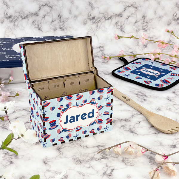 Patriotic Celebration Recipe Box - Full Color - In Context