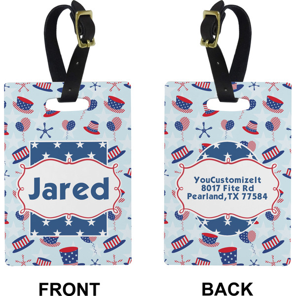 Patriotic Celebration Rectangle Luggage Tag (Front + Back)
