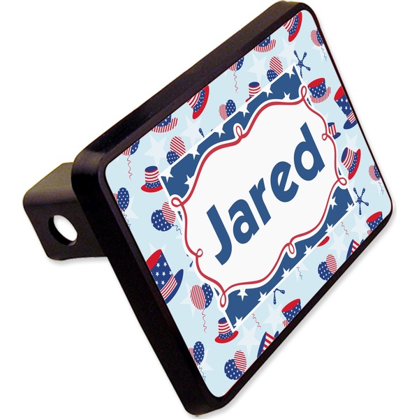Custom Patriotic Celebration Rectangular Trailer Hitch Cover - 2" (Personalized)