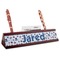 Patriotic Celebration Red Mahogany Nameplate with Business Card Holder (Personalized)