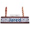 Patriotic Celebration Red Mahogany Nameplates with Business Card Holder - Straight