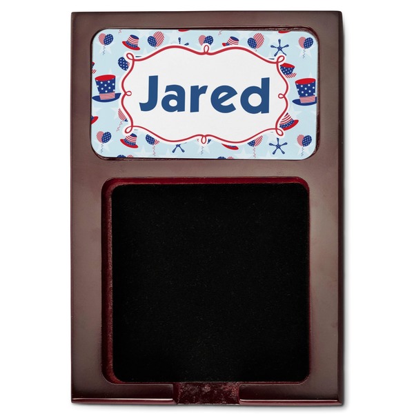 Patriotic Celebration Red Mahogany Sticky Note Holder - Flat