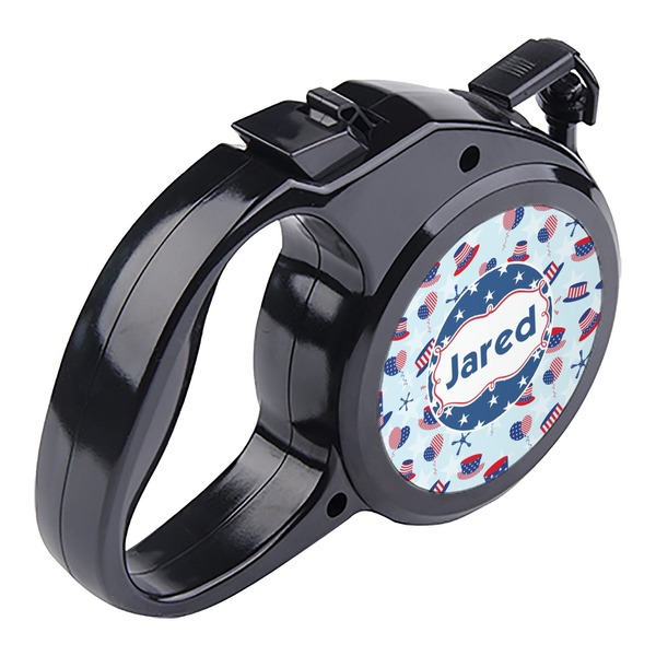 Patriotic Celebration Retractable Dog Leash - Angle