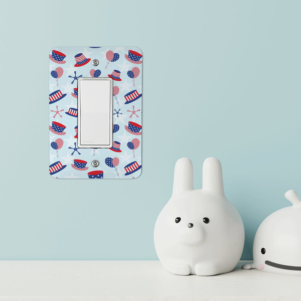 Patriotic Celebration Rocker Light Switch Covers - Single - IN CONTEXT