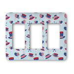 Patriotic Celebration Rocker Style Light Switch Cover - Three Switch