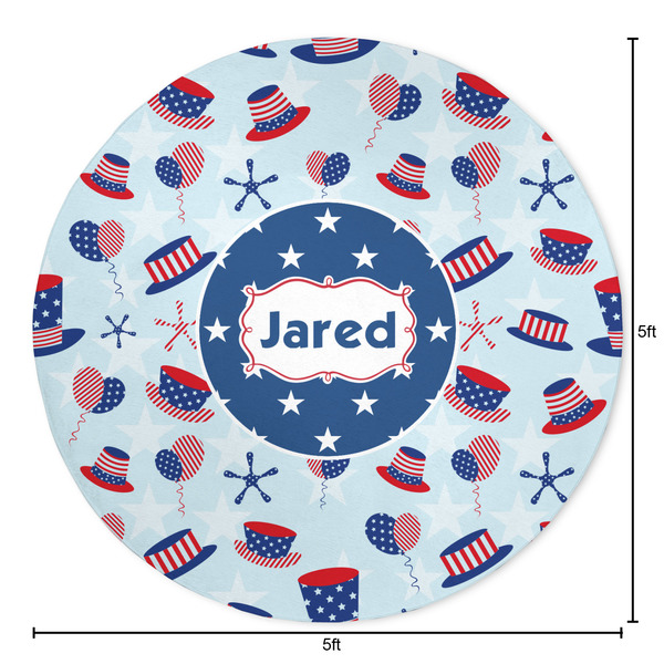 Patriotic Celebration Round Area Rug - Size
